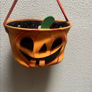 Orange Pumpkin Halloween Basket